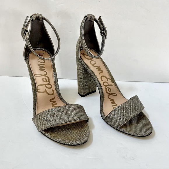 Sam Edelman Yaro Metallic Block Heel Size 8 Wide - Picture 4 of 12